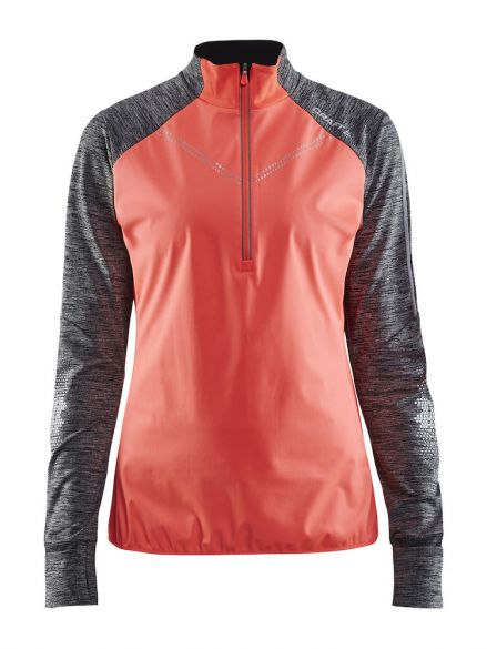 Craft Brilliant 2.0 thermal wind lange mouw hardloopshirt roze/grijs dames 1904316-2801
