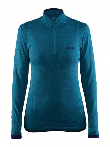 Craft Active Comfort Zip lange mouw ondershirt blauw dames 1904479-2659