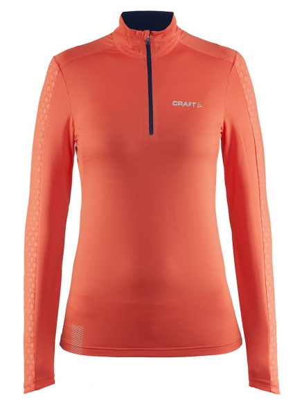 Craft Facile Halfzip Pullover dames roze oranje 1904524-2443