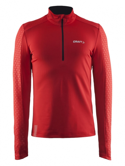 Craft Facile Halfzip Pullover heren rood 1904527-2430