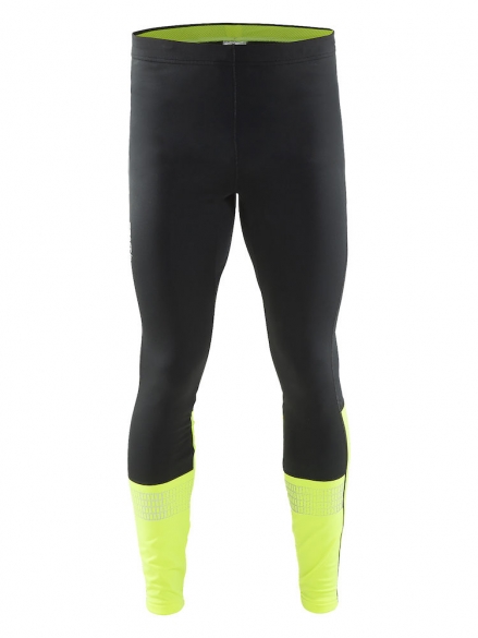 Craft Brilliant 2.0 Thermal Tight hardloopbroek heren zwart fluo geel