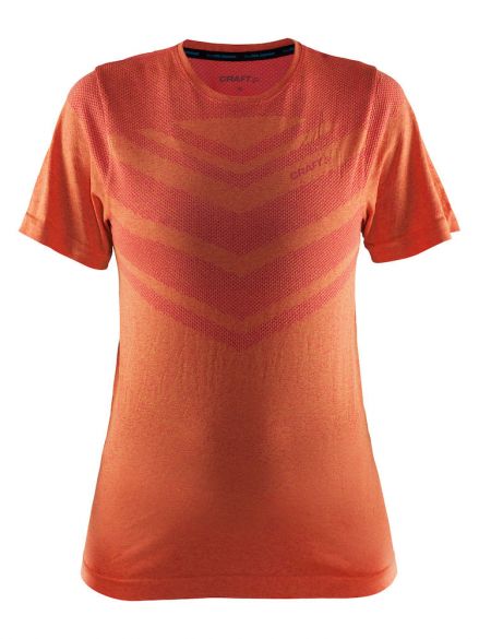 Craft Cool comfort korte mouw ondershirt oranje/push dames 1904913-2411