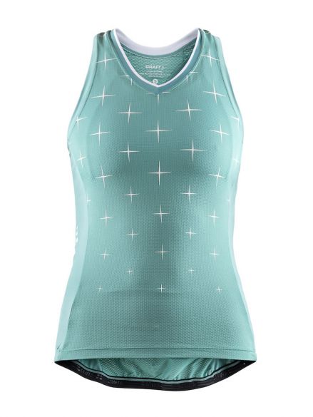 Craft Belle glow mouwloos fietsshirt groen dames 1904972-2610