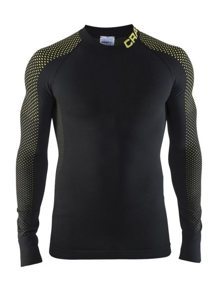 Craft warm intensity CN lange mouw ondershirt zwart/go heren 1905350-999603
