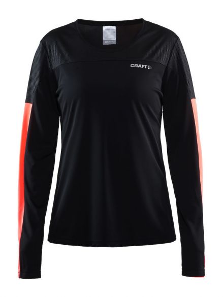 Craft Radiate lange mouw hardloopshirt zwart dames 1905386-999801