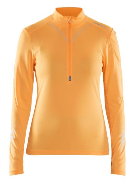 Craft Brilliant 2.0 halfzip Skipully oranje dames 1905511-563000