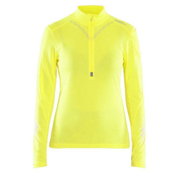 Craft Brilliant 2.0 halfzip Skipully geel dames 1905511-809000-VRR