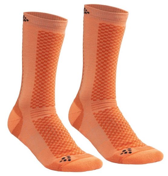 Craft warm mid sokken oranje 2-pack 1905544-576999