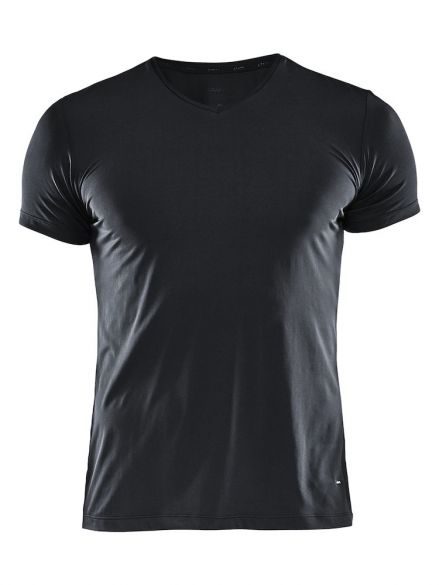 Craft Essential V-neck korte mouw ondershirt zwart heren 1906053-999000