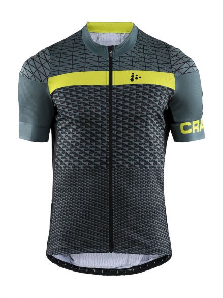Craft Route fietsshirt korte mouw groen/geel heren 1906089-615999-VRR