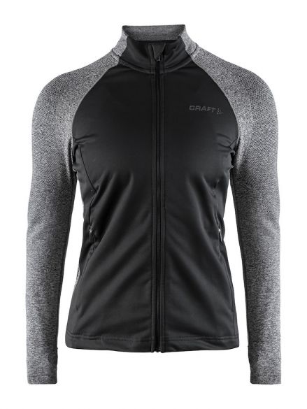 Craft Urban run fuseknit hardloopjack zwart/grijs dames 1906434-999975