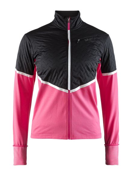 Craft Urban run thermal wind hardloopjack zwart/roze dames 1906438-720999