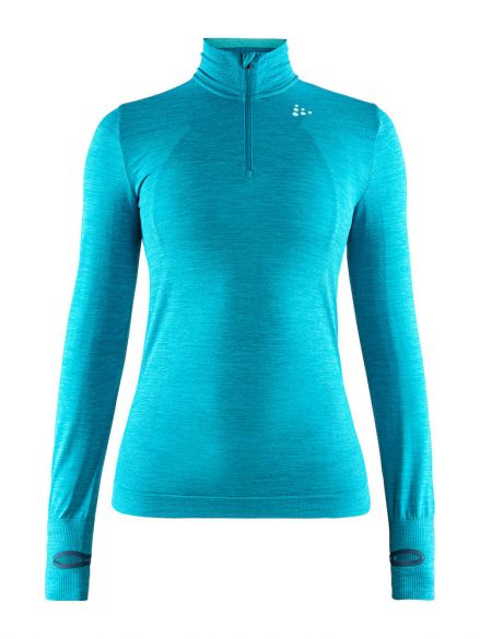 Craft Fuseknit comfort zip lange mouw ondershirt blauw dames 1906594-658200