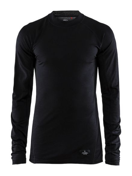 Craft Warm merino lange mouw ondershirt zwart heren 1906618-999000