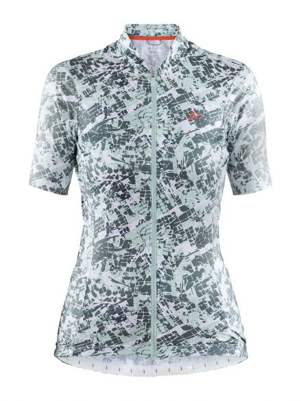 Craft Hale Graphic fietsshirt wit/groen dames 1907127-602615