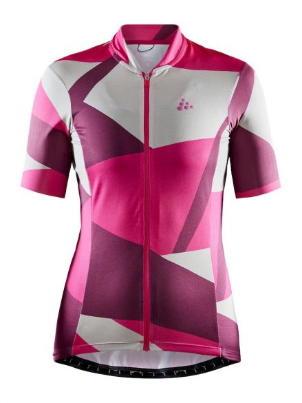 Craft Hale Graphic fietsshirt roze/wit dames 1907127-738780
