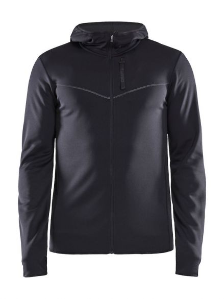 Craft Eaze FZ sweat hood hardloopjack zwart heren 1907744-999000-VRR