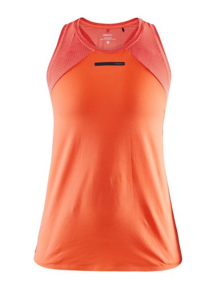 Craft Vent Mesh mouwloos hardloopshirt oranje dames 1908705-825000