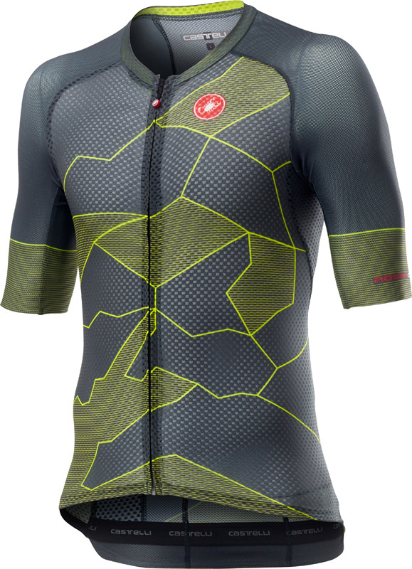 Castelli Climber's 3.0 korte mouw fietsshirt grijs/geel heren 20012-030