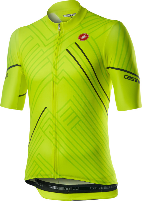 Castelli Passo korte mouw fietsshirt geel heren 20015-032