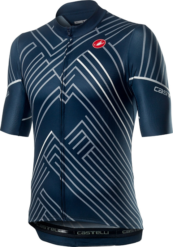 Castelli Passo korte mouw fietsshirt blauw heren 20015-041
