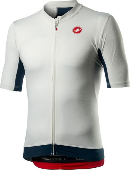 Castelli Vantaggio korte mouw fietsshirt wit/blauw heren 20018-065