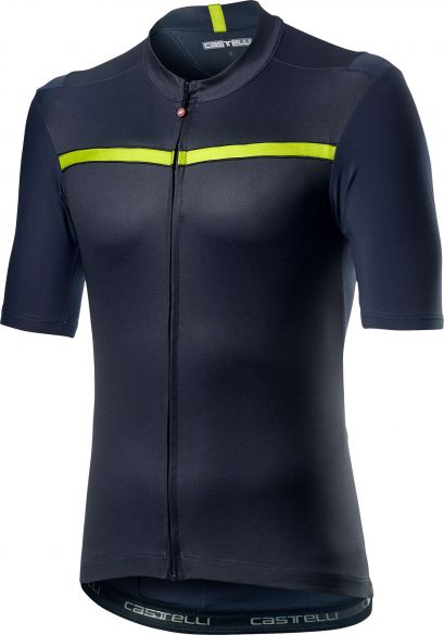 Castelli Unlimited korte mouw fietsshirt blauw/geel heren 20023-070