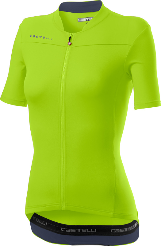 Castelli Anima 3 korte mouw fietsshirt geel dames 20068-384