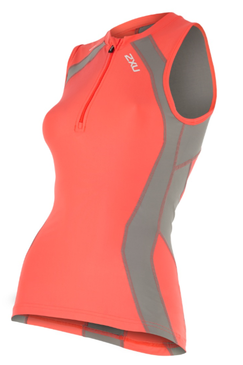 2XU Compression Tri Top oranje/grijs dames WT4441aFCL/FRG
