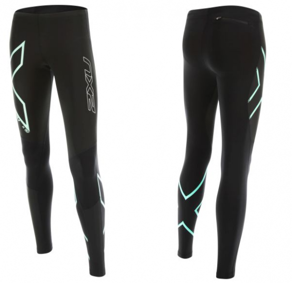 2XU G:2 Wind Defence Thermal Compression Tights zwart/blauw dames WA4180bBLK/SFT