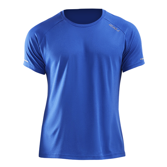 2XU XVENT G2 hardloopshirt korte mouw blauw heren MR6373a-CHCSRF