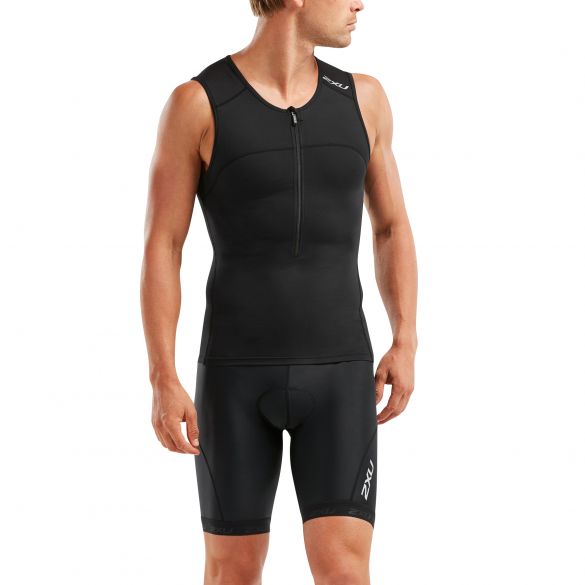 2XU Active mouwloos tri top zwart heren MT5541A-BLK/BLK-VRR