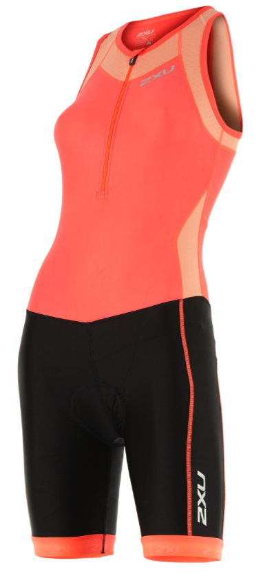2XU Trisuit X-vent Front Zip oranje/zwart dames WT4365dFCL/BLK