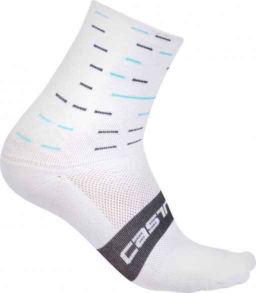 Castelli Team SKY Rosso corsa 10 fietssokken wit 4007029-001