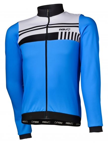 Agu Naro fietsshirt lange mouw blauw/wit heren 440596