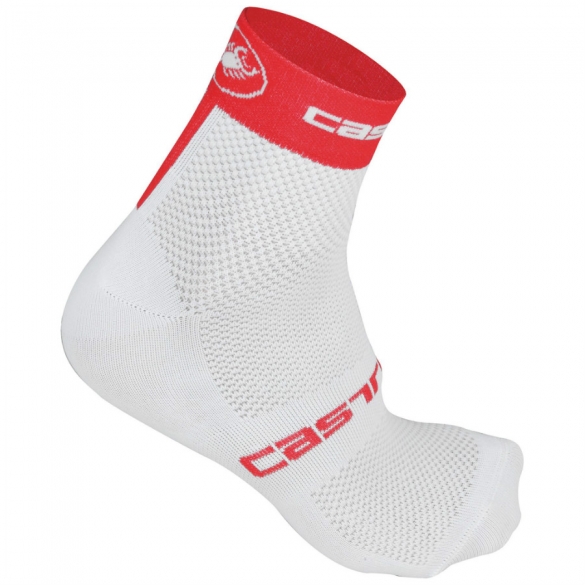 Castelli Free 3 sock wit/rood heren fietssokken 14034-231 2015 CA14034-231(2015)