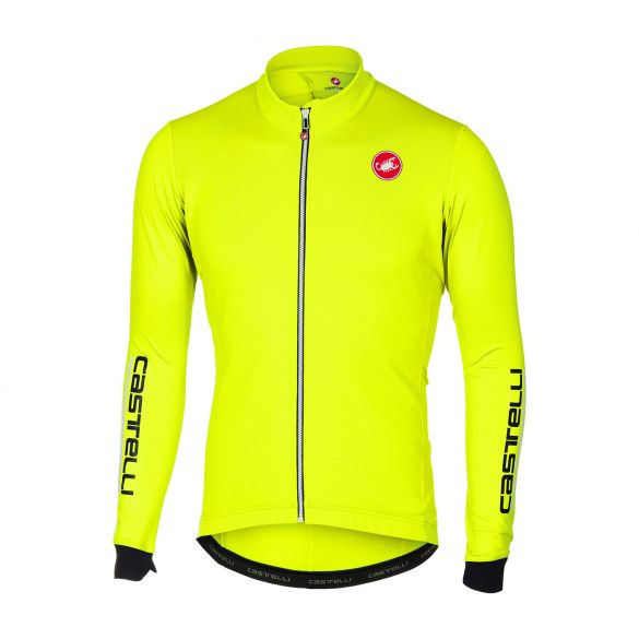 Castelli Puro 2 fietsshirt lange mouw fluo geel heren 16516-032