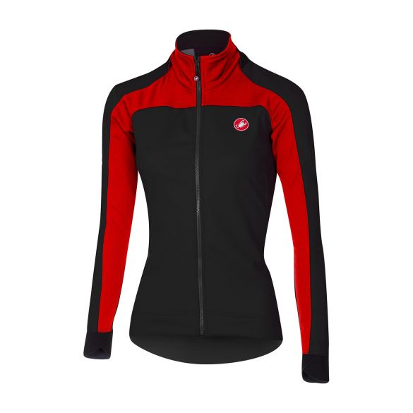 Castelli Mortirolo 2 W lange mouw jacket zwart/rood dames 16541-123