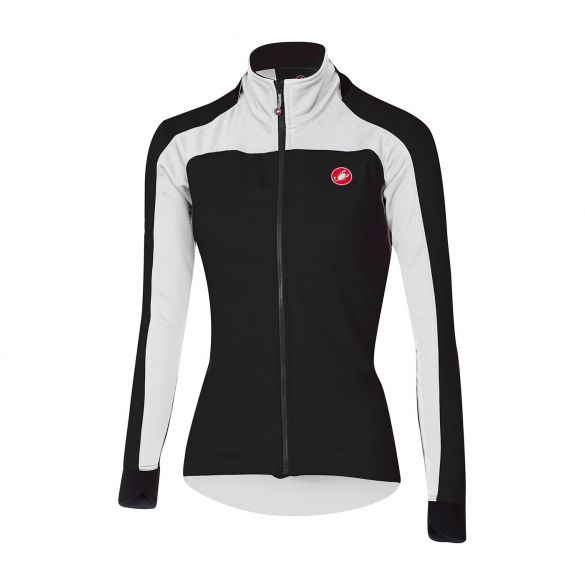 Castelli Mortirolo 2 W lange mouw jacket zwart/wit dames 16541-850
