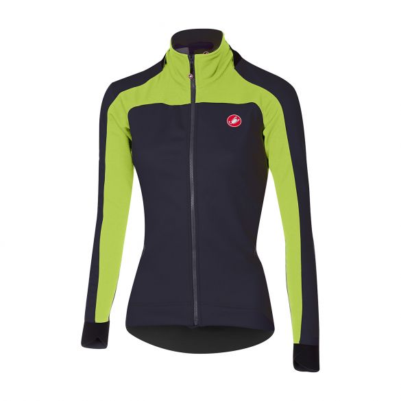 Castelli Mortirolo 2 W lange mouw jacket antraciet/lime dames 16541-939