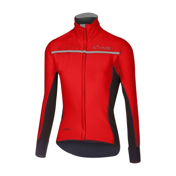Castelli Trasparente 3 W fietsshirt lange mouw rood dames 16544-123