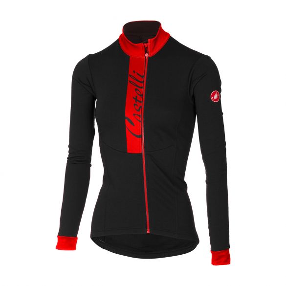 Castelli Sorriso fietsshirt lange mouw zwart/rood dames 16548-852