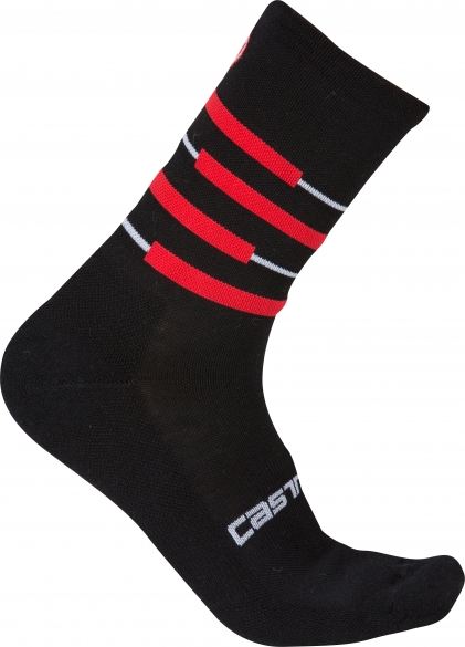 Castelli Incendio15 fietssokken zwart/rood heren 16570-231 16570-231