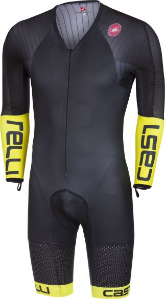Castelli Body paint 3.3 speedsuit lange mouw zwart/fluo geel heren 17000-321