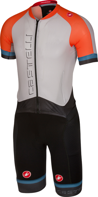 Castelli Sanremo 3.2 speedsuit korte mouw grijs/oranje heren 17001-080