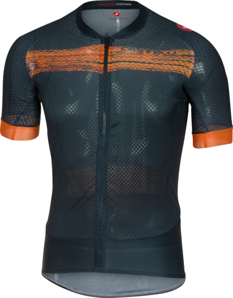 Castelli Climber's 2.0 fietsshirt navy/oranje heren 17016-082