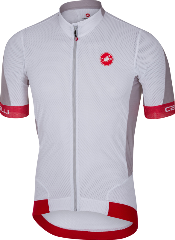 Castelli Volata 2 fietsshirt wit/rood heren 17018-001