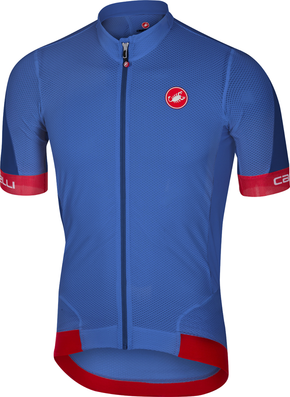 Castelli Volata 2 fietsshirt blauw/rood heren 17018-059