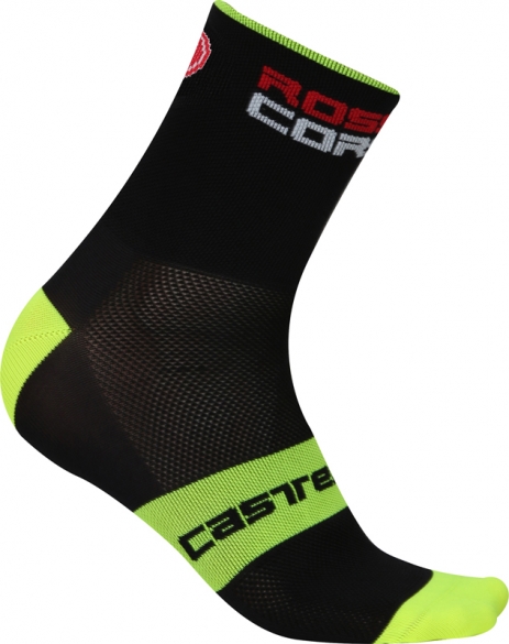 Castelli Rosso corsa 6 fietssokken zwart/geel heren 17036-131