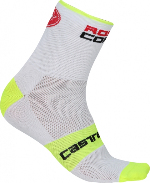 Castelli Rosso corsa 9 fietssokken wit/geel heren 17035-132